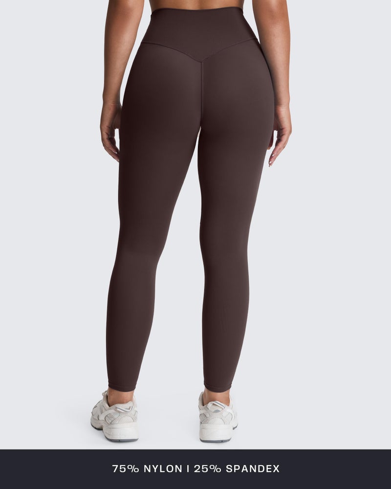 Aoxjox High Waisted Workout Leggings for Women Tummy Control Buttery Soft Yoga Metamorph Deep V Pants 26" (A Mulch, Medium) - Image 5