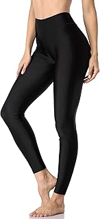 ATTRACO ATTRACO Swim Tights for Women UPF Surf Leggings Stretch Swimming Pants Black Medium  - Image 1