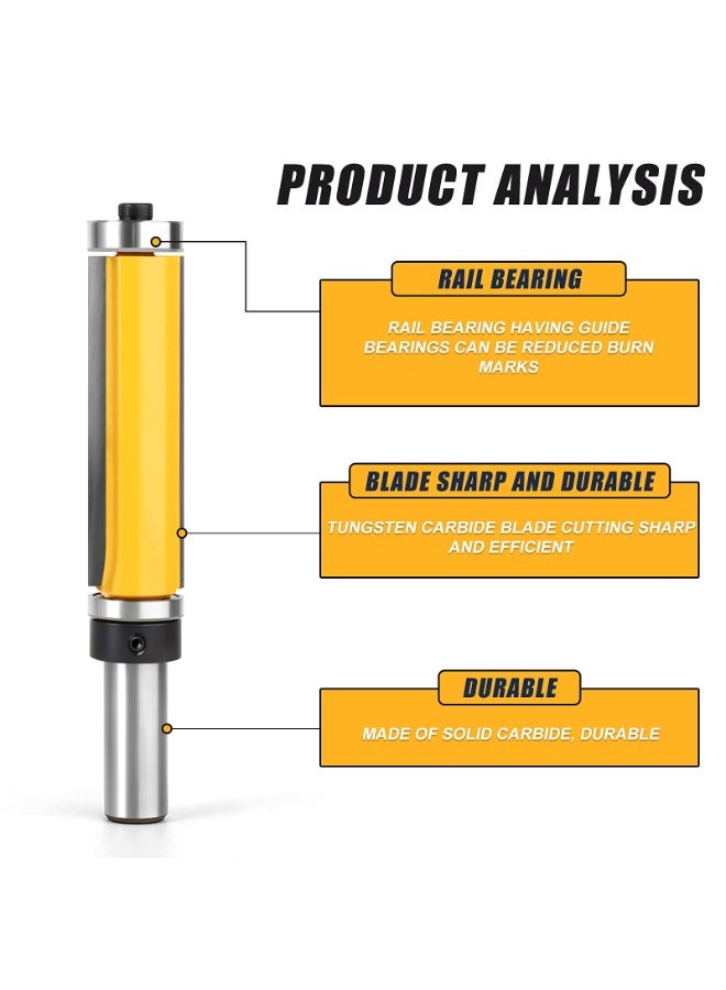 6.4cm Flush Trim Top and Bottom Bearing Router Bit 1.3cm Shank - Image 4