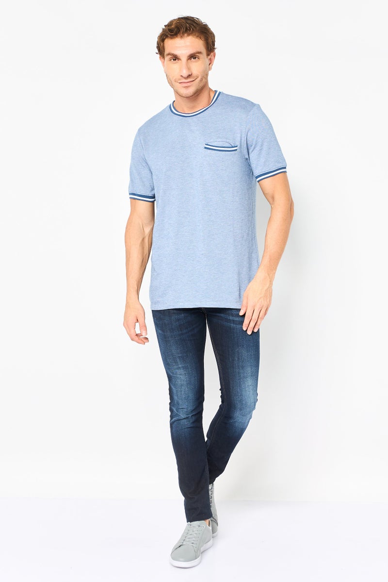 Chaps Men Crew Neck Short Sleeve Birdseye T-Shirt, Multicolor - Image 3