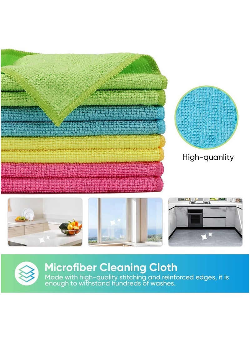 Cuken Microfiber Cleaning Cloth,12 Pack Soft Absorbent Microfiber Cloth, All Purpose Cleaning Towels with 4 Color Assorted, Reusable Microfiber Towels for Cars, House, Kitchen, Window, 12x12in - Image 2