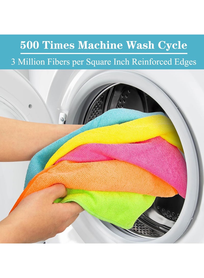 Cuken Microfiber Cleaning Cloth,12 Pack Soft Absorbent Microfiber Cloth, All Purpose Cleaning Towels with 4 Color Assorted, Reusable Microfiber Towels for Cars, House, Kitchen, Window, 12x12in - Image 5