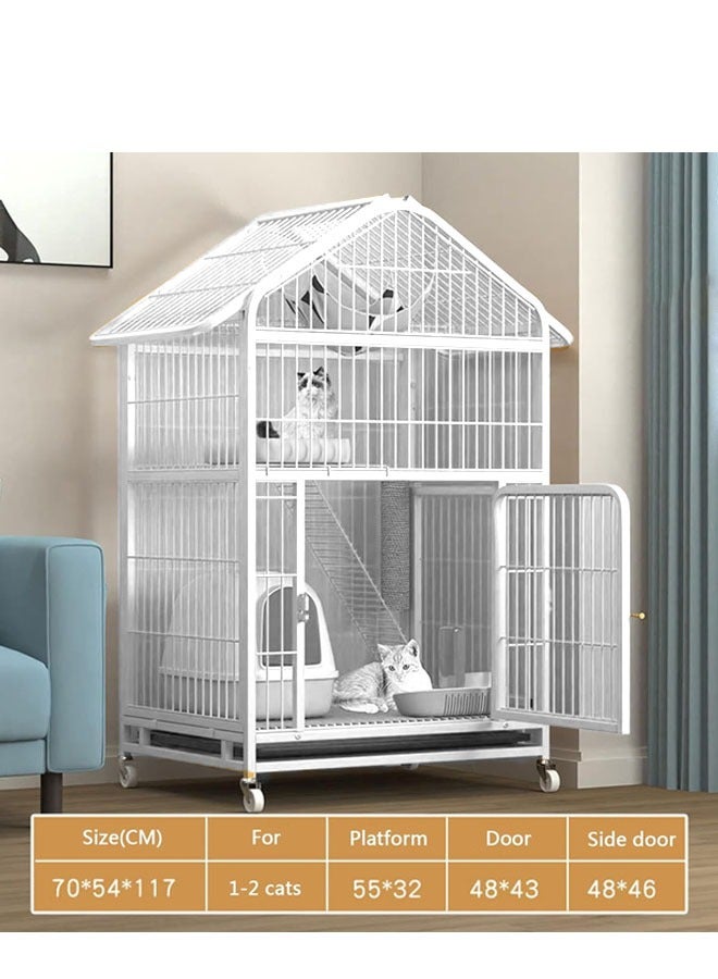 إن كي أكس قفص للكلاب قابل للطي وشديد التحمل وقابل للتكديس مزود بعجلات وباب - Image 1