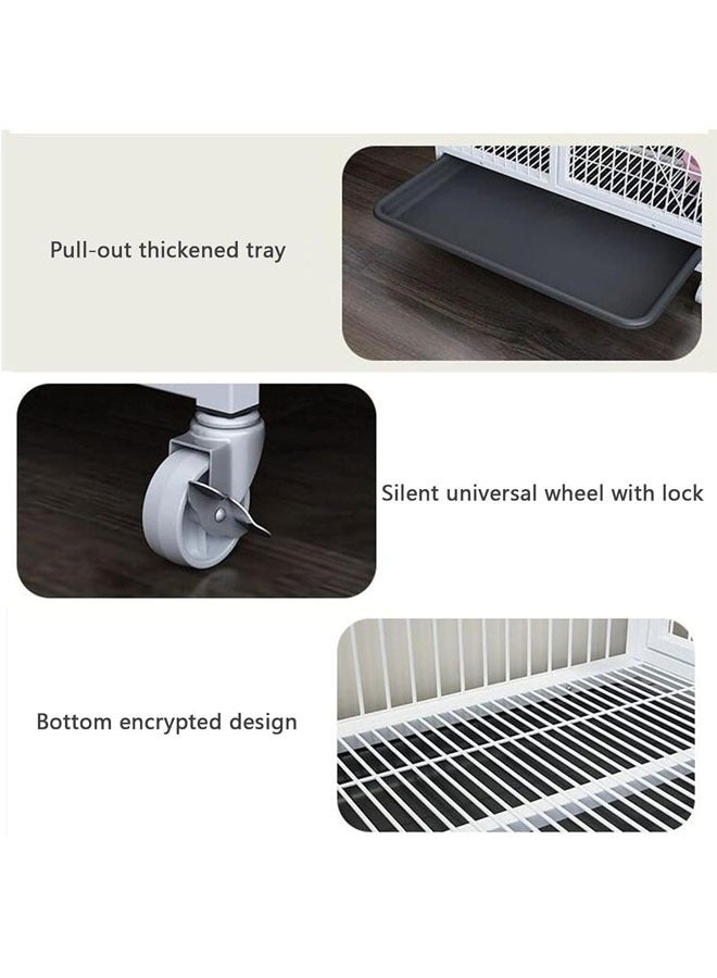 إن كي أكس قفص للكلاب قابل للطي وشديد التحمل وقابل للتكديس مزود بعجلات وباب - Image 3