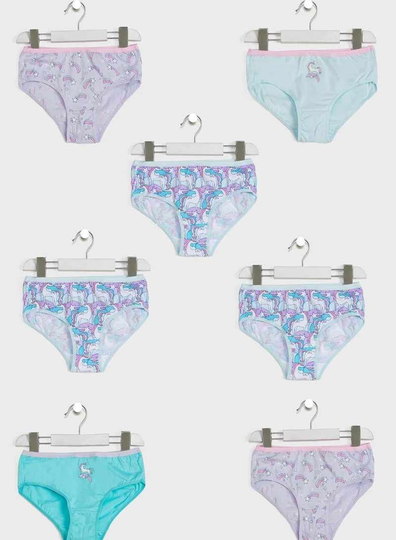 Marks & Spencer Kids 7 Pack Unicorn Star Briefs