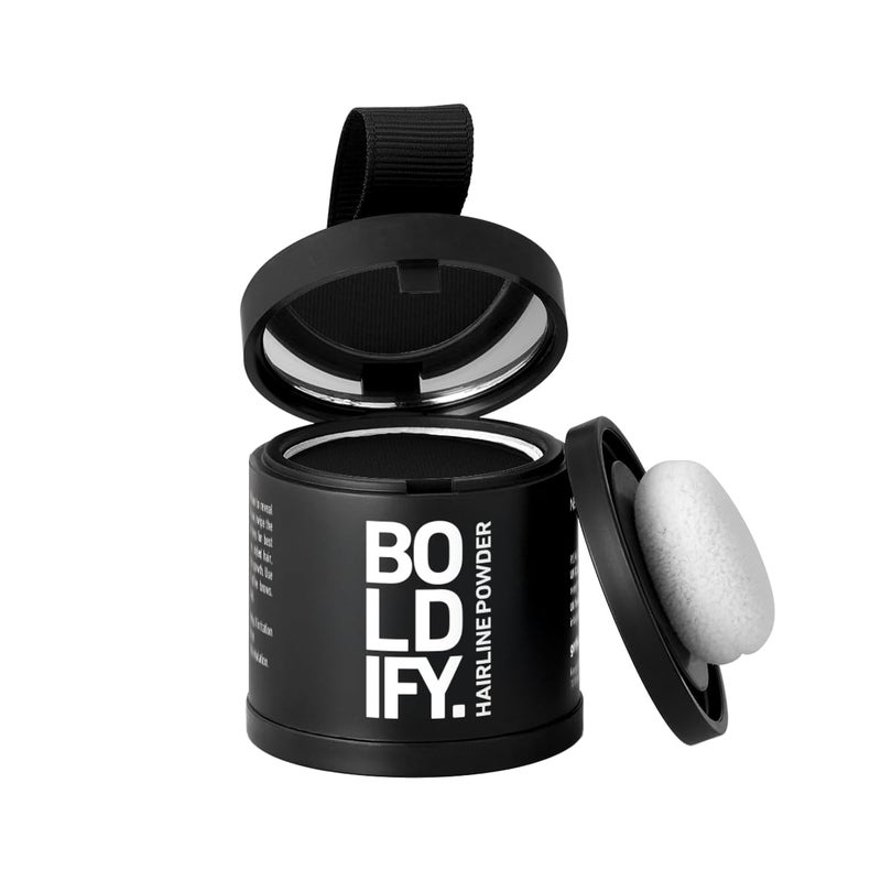 BOLDIFY Hairline Powder (LARGE, 10g) - Root Touch Up Hair Color for Gray Coverage - Bald Spot Concealing Hair Powder for Women & Men - 24-Hour Stain-Proof - Black - Image 1