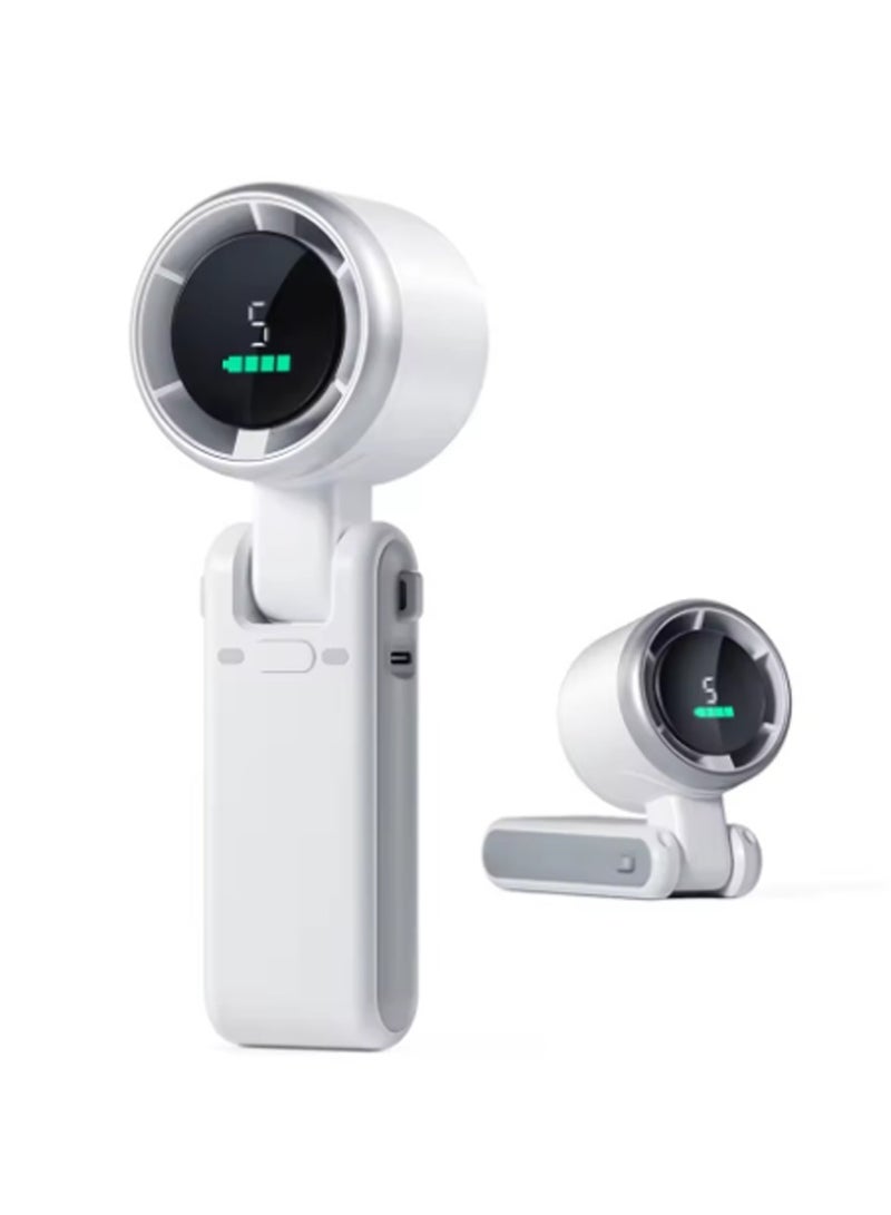 Portable Handheld Mini Fan with 50000 RPM Foldable Turbo Fan Type C Rechargeable Battery 5 Speeds Digital Display Ideal for Summer Travel and Outdoor Activities for Men and Women - Image 2