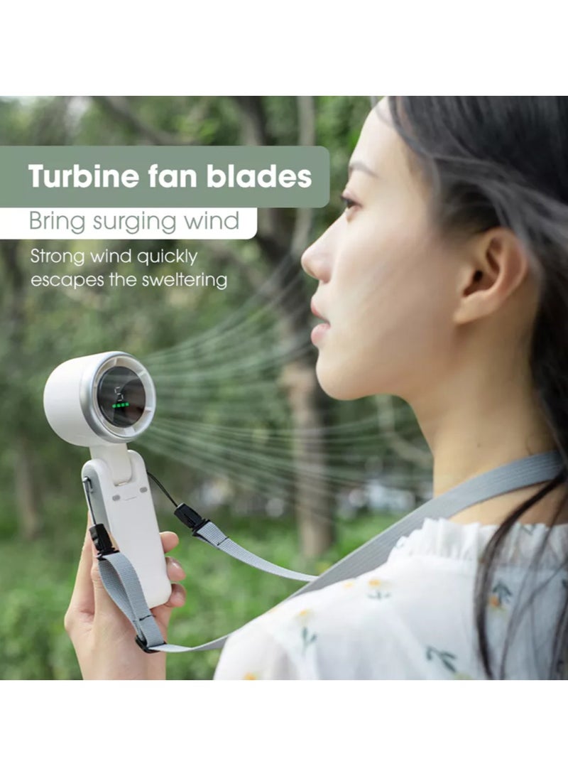Portable Handheld Mini Fan with 50000 RPM Foldable Turbo Fan Type C Rechargeable Battery 5 Speeds Digital Display Ideal for Summer Travel and Outdoor Activities for Men and Women - Image 1