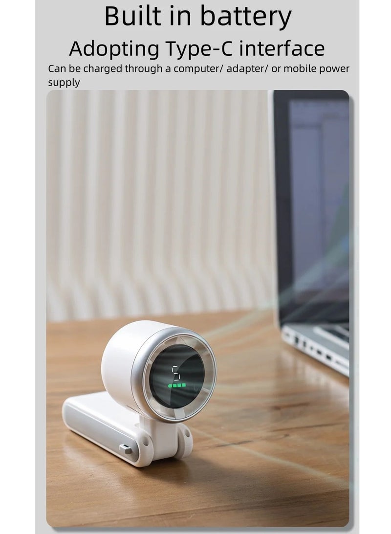 Portable Handheld Mini Fan with 50000 RPM Foldable Turbo Fan Type C Rechargeable Battery 5 Speeds Digital Display Ideal for Summer Travel and Outdoor Activities for Men and Women - Image 4