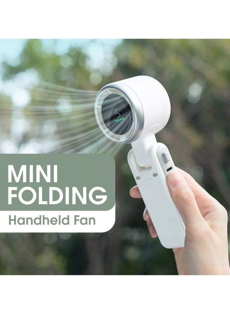 Portable Handheld Mini Fan with 50000 RPM Foldable Turbo Fan Type C Rechargeable Battery 5 Speeds Digital Display Ideal for Summer Travel and Outdoor Activities for Men and Women - Image 3