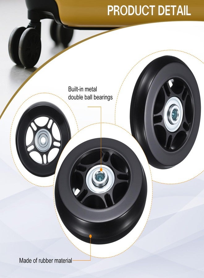 HiPicco Luggage Suitcase Replacement Wheels, 75x24mm Caster Repair Kit - Image 4
