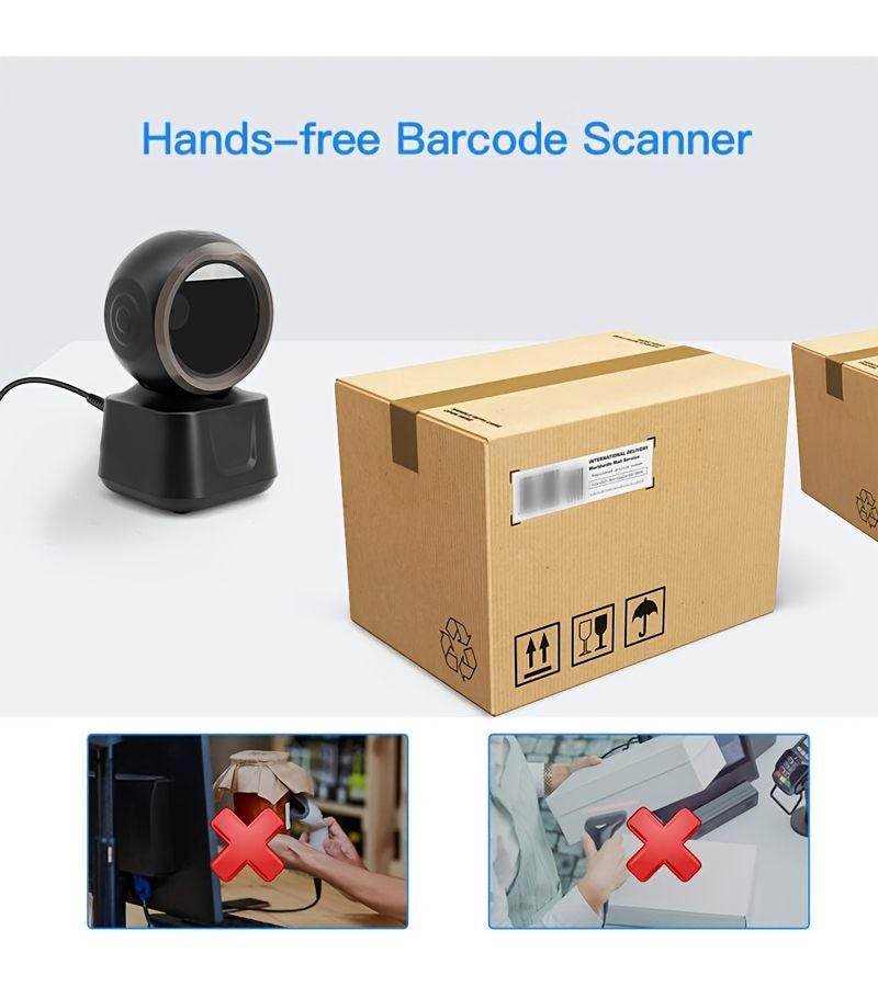 Barcode Scanner 1D/2D Automatic Sensor USB Strip Code Scan Platform Black Red ABS Material No Battery Required for Office Use Modern Durable - Image 4