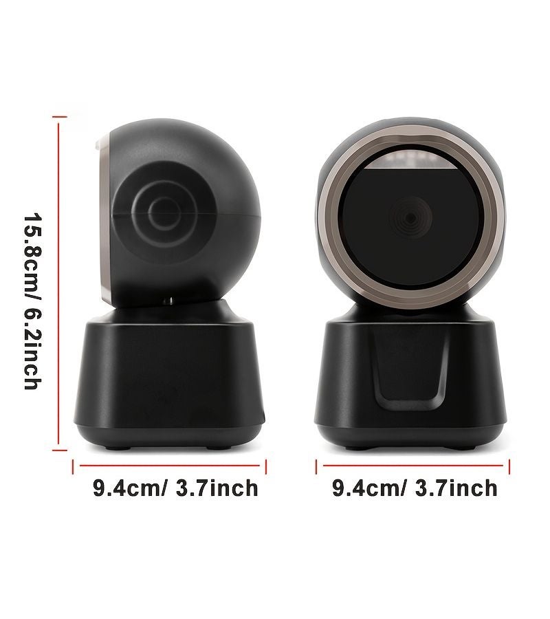 Barcode Scanner 1D/2D Automatic Sensor USB Strip Code Scan Platform Black Red ABS Material No Battery Required for Office Use Modern Durable - Image 2