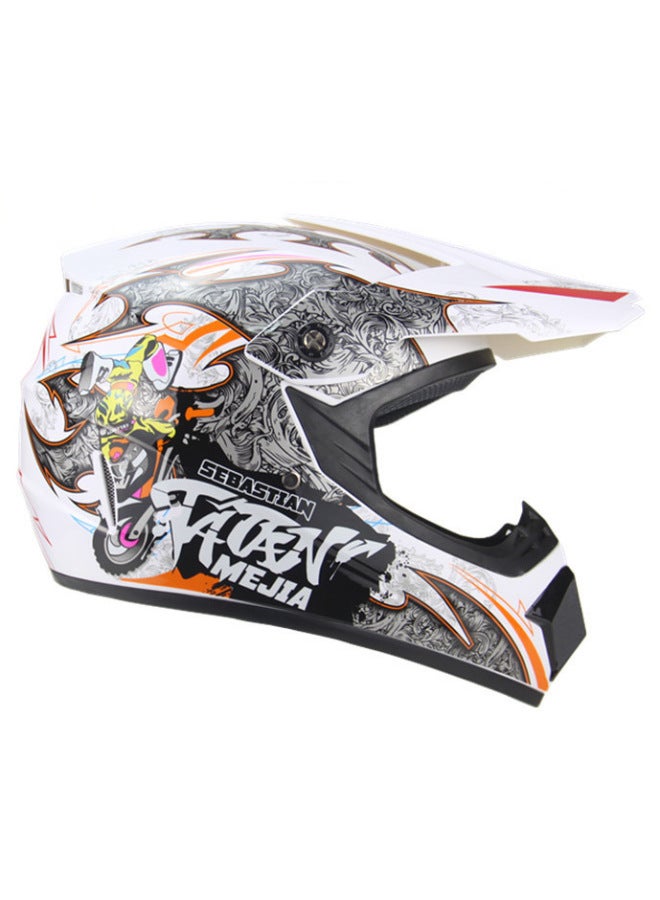 White No 4 Motorcycle Kart Adult Helmet Small Lightweight Abs Off-road Helmet Colorful Motorcycle Helmet