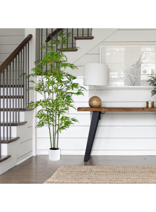 MirageBotanics Artificial Bamboo Tree 170cm with Tall White Planter - 4 Lifelike  Natural Trunks & Silk Leaves, Realistic Faux Indoor Outdoor Plant for Home, Office, Living Room, Mall, Hotel, Garden Decor - Image 2