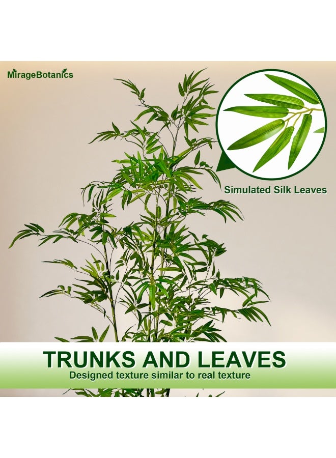MirageBotanics Artificial Bamboo Tree 170cm with Tall White Planter - 4 Lifelike  Natural Trunks & Silk Leaves, Realistic Faux Indoor Outdoor Plant for Home, Office, Living Room, Mall, Hotel, Garden Decor - Image 5