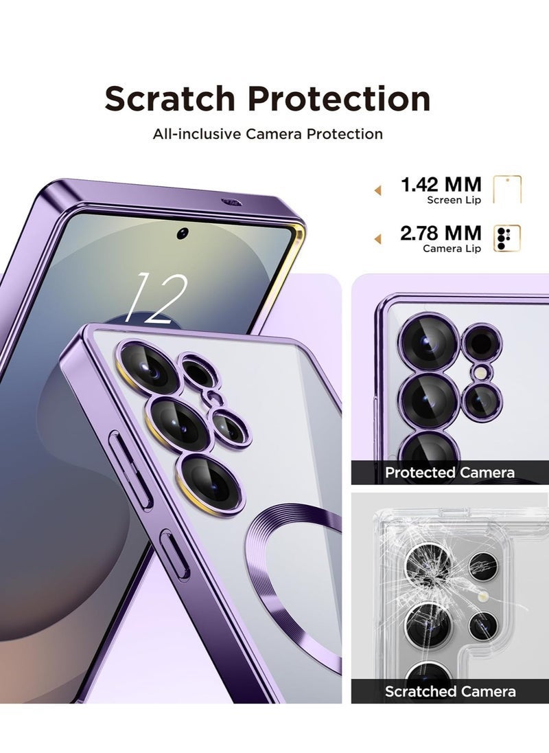 Raxoom Magnetic Case Cover for Samsung Galaxy S25 Ultra 6.9 Inch with Magsafe Support â€“ Shockproof Wireless Charging Compatible Phone Case with Full HD Tempered Glass Screen Protector â€“ Slim, Durable, Scratch-Resistant Protective Cover - Image 3