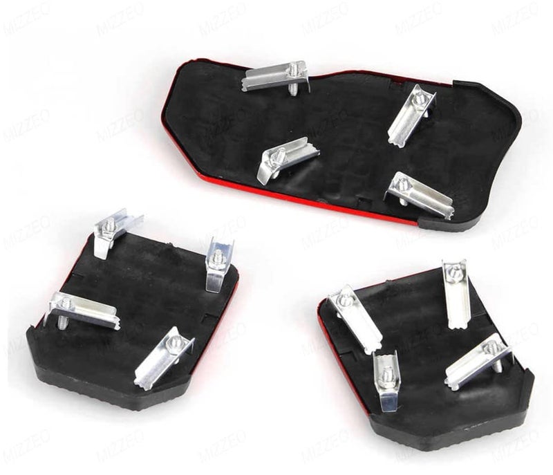 MIZZEO Vehicle Sports Accelerator Brake Clutch Pedal Cover (Pack of 3) Red Compatible with Toyota Innova (Type-III) 2012-2013 - Image 5