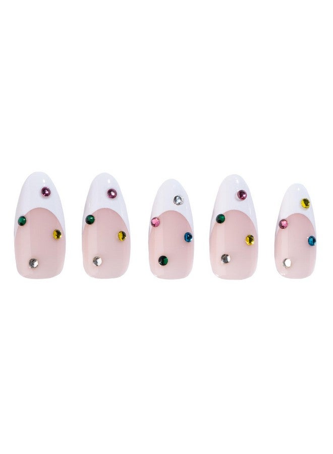 PaintLab Press-On Nails Manicure Kit, Bejeweled, 30-Piece Set, Long-Lasting Fake Nails With Glue, File, Prep Pad & Cuticle Stick - Image 1