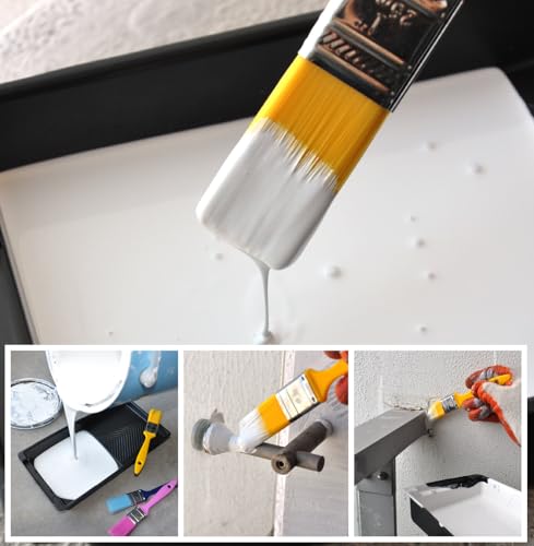 Greatandrew Great Andrew 12 PCS Small Paint Brushes1 Inch, Paint Brush for Painting Acrylic Oil Crafts DIY, Paint Brushes for Walls,Touch Up,Trim Painting Supplies - Image 5