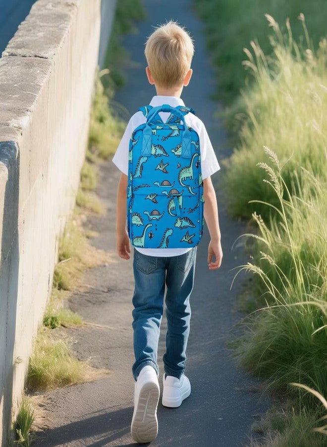 KingCheer Cute Preschool Backpack Toddler School Book Bag for Girls Boys Kids Kindergarten Nursery Travel Bag with Chest Strap(12inch, Blue Dinosaur) - Image 2