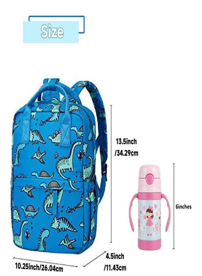 KingCheer Cute Preschool Backpack Toddler School Book Bag for Girls Boys Kids Kindergarten Nursery Travel Bag with Chest Strap(12inch, Blue Dinosaur) - Image 5
