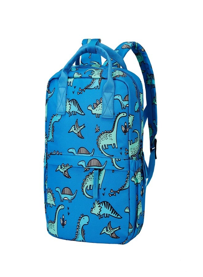 KingCheer Cute Preschool Backpack Toddler School Book Bag for Girls Boys Kids Kindergarten Nursery Travel Bag with Chest Strap(12inch, Blue Dinosaur) - Image 1