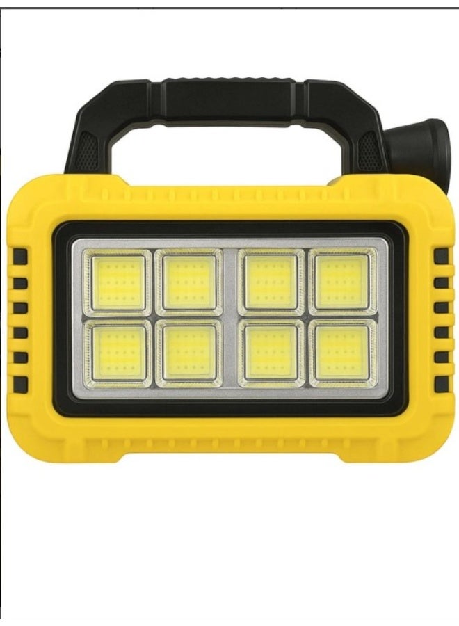 كشاف طوارئ LED متعدد الوظائف 800 لومن - شحن مزدوج (طاقة شمسية + USB) - بطارية 2400 مللي أمبير تعمل كباور بانك - 5 أوضاع إضاءة - مقاوم للمياه IPX4 - مثالي للتخييم والرحلات. - Image 1
