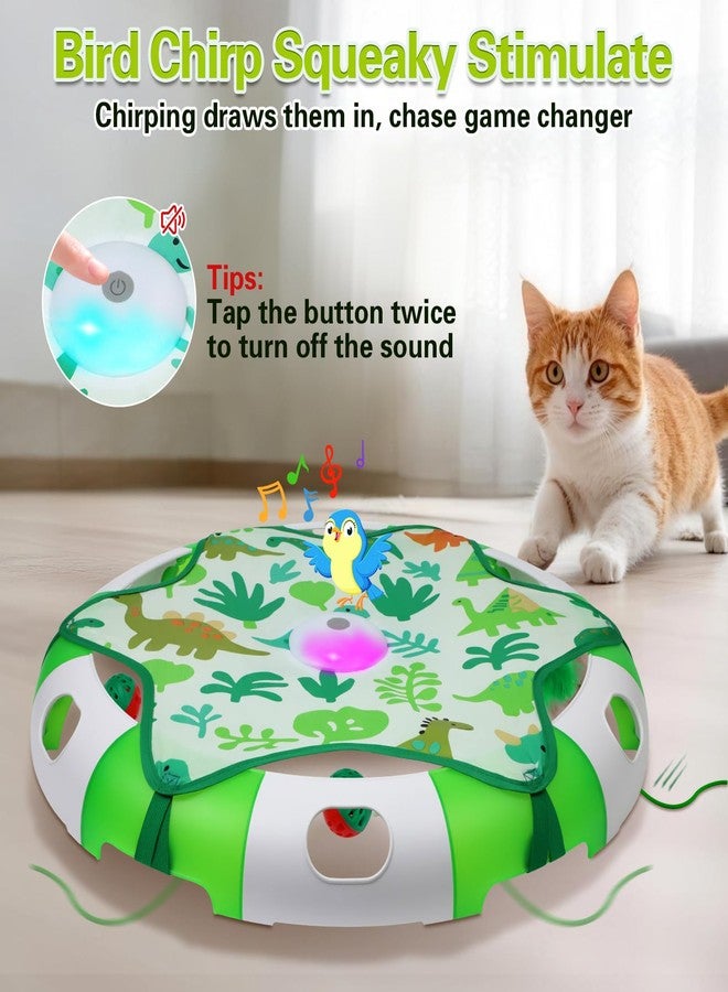 BENTOPAL Automatic Interactive Cat Toy with Moving Feather & Chirping Sound Motion Activated Track Toys for Indoor Cats,USB Rechargeable, Extre 2 Cat Bell - Image 3