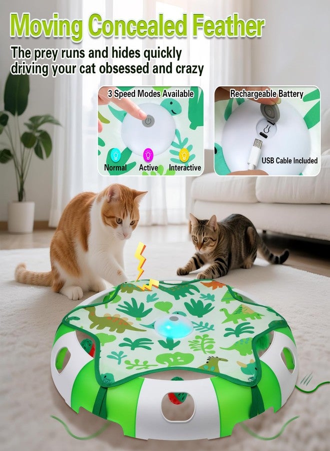 BENTOPAL Automatic Interactive Cat Toy with Moving Feather & Chirping Sound Motion Activated Track Toys for Indoor Cats,USB Rechargeable, Extre 2 Cat Bell - Image 5