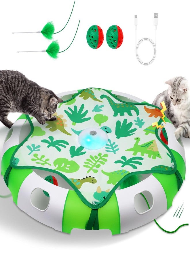 BENTOPAL Automatic Interactive Cat Toy with Moving Feather & Chirping Sound Motion Activated Track Toys for Indoor Cats,USB Rechargeable, Extre 2 Cat Bell - Image 1