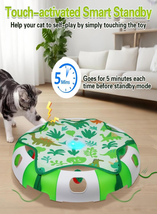BENTOPAL Automatic Interactive Cat Toy with Moving Feather & Chirping Sound Motion Activated Track Toys for Indoor Cats,USB Rechargeable, Extre 2 Cat Bell - Image 2