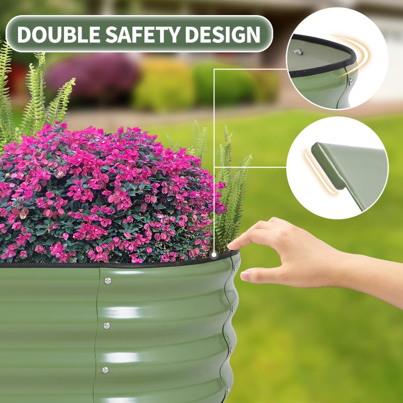 1MORE Galvanized Raised Garden Bed- Planter Garden Boxes Outdoor, Raised Beds for Gardening, 4x2x1ft Metal Garden Bed Kit for Vegetables Flower, Planter Raised Beds with Tools.Green-2pack - Image 3