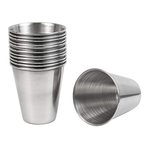 AUEAR 12 Pack 23 Ounce70 ml Stainless Steel Shot Glass Espresso Cups Barware Drinking Vessel for Bar Home Restaurant