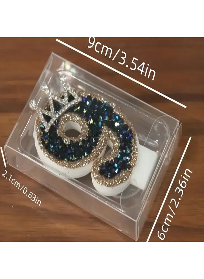 Gold Glittery Number 8 Cake Topper With Rhinestones For Birthday Party Decorations - Image 2
