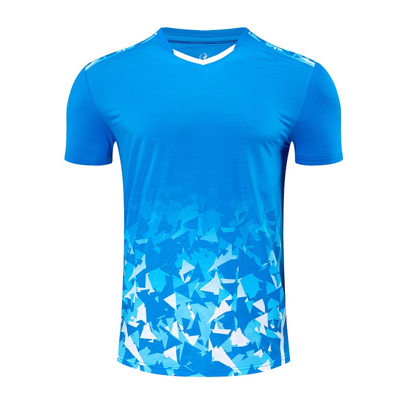 Generic Childrens adult quick-drying badminton suit top spot printing table tennis training sports T-shirt factory direct batch Color blue
