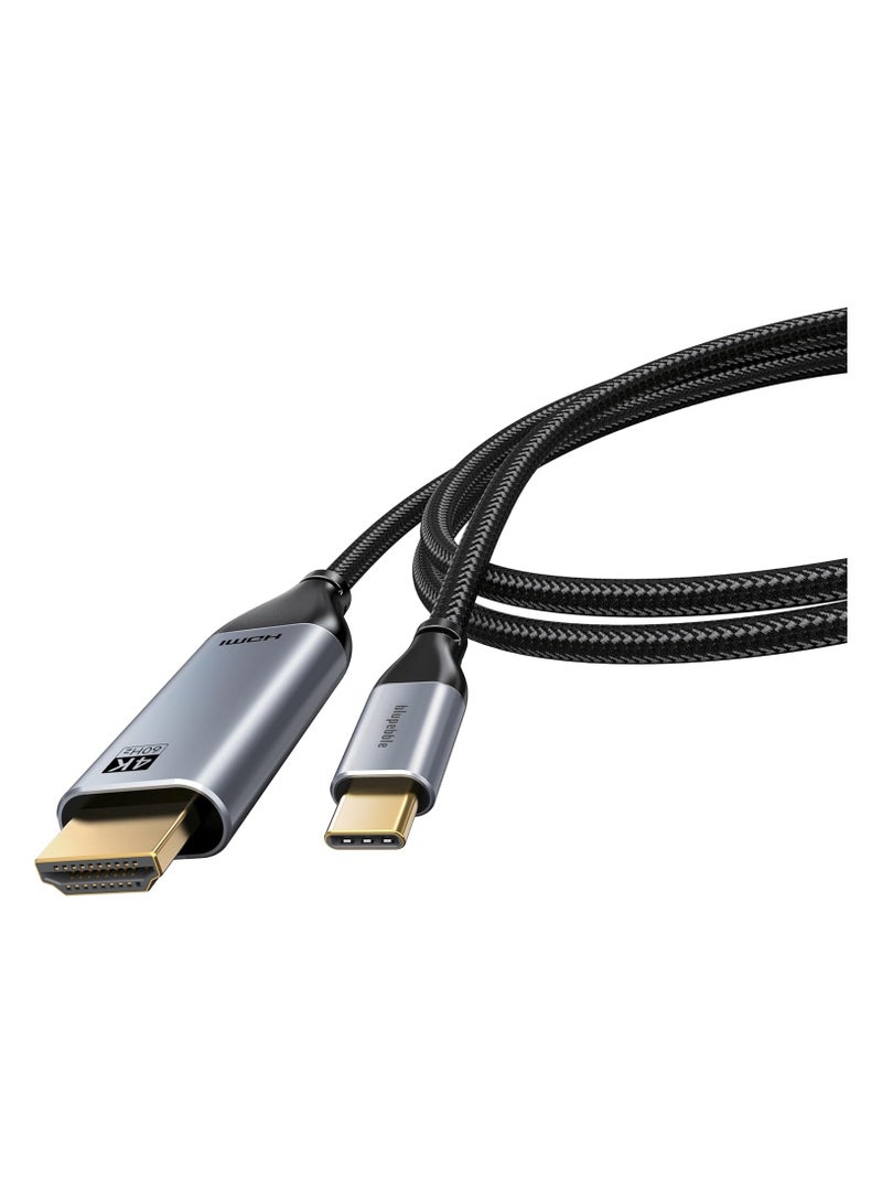 Blupebble USB C to HDMI Cable Type C Coverter 4K Thunderbolt 3 to HDMI Adapter, Compatible with iPad Pro, MacBook, Mate 20, Galaxy S9/S8, Surface Book 2/Go and More - 5 Metre