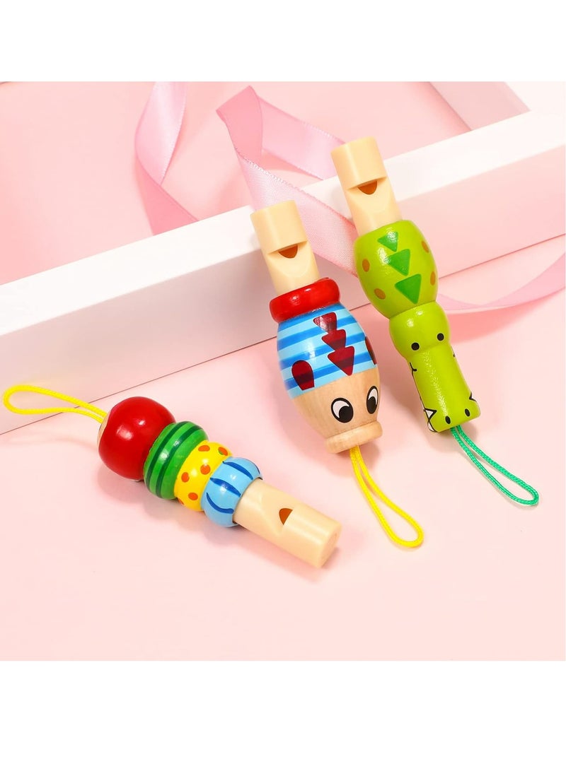 Loquat 3pcs Animal Wooden Whistles for Baby Kids Music Instrument Developmental Educational Toys Whistles - Image 3