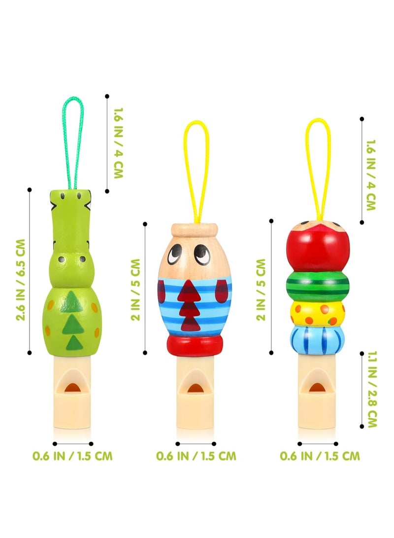 Loquat 3pcs Animal Wooden Whistles for Baby Kids Music Instrument Developmental Educational Toys Whistles - Image 4