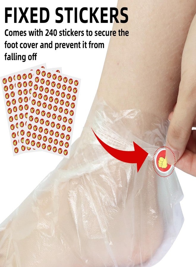 Bcautay 200Pcs Disposable Foot Covers for Feet with 240 Snug Closure Moisturizer Socks Plastic Foot Covers Paraffin Wax Bath Liners Foot Bags for Foot Care Hot Wax Therapies - Image 3
