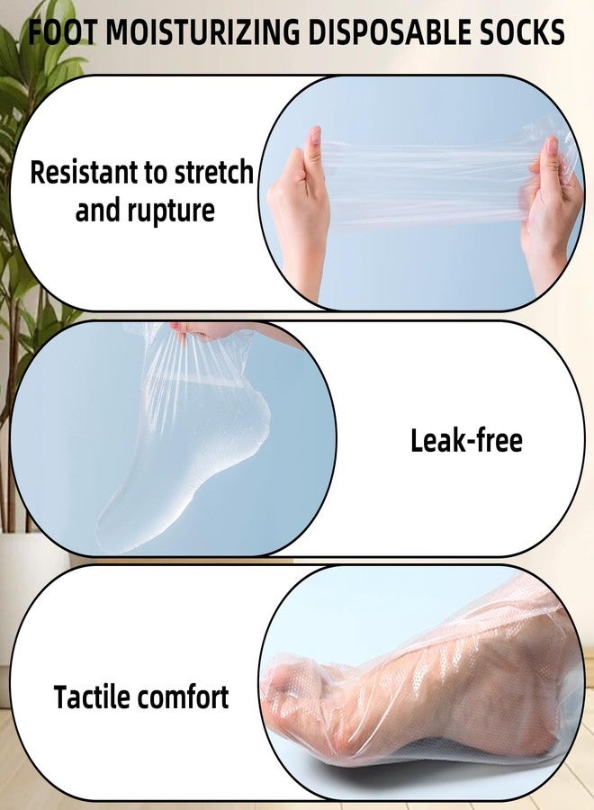 Bcautay 200Pcs Disposable Foot Covers for Feet with 240 Snug Closure Moisturizer Socks Plastic Foot Covers Paraffin Wax Bath Liners Foot Bags for Foot Care Hot Wax Therapies - Image 4