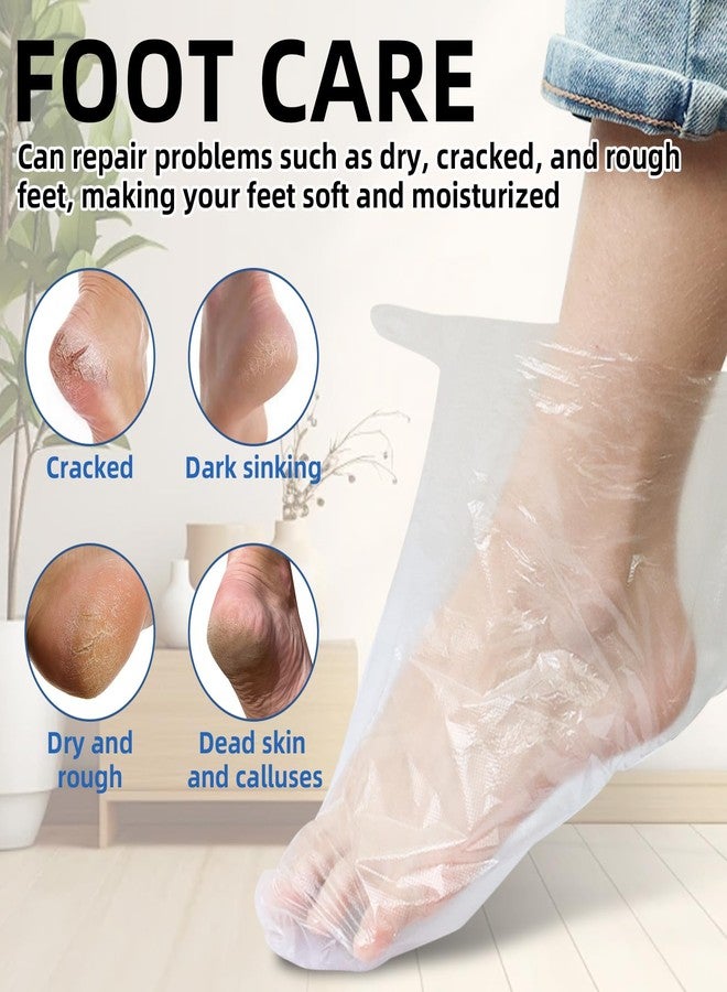 Bcautay 200Pcs Disposable Foot Covers for Feet with 240 Snug Closure Moisturizer Socks Plastic Foot Covers Paraffin Wax Bath Liners Foot Bags for Foot Care Hot Wax Therapies - Image 5