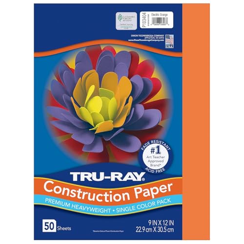 TRU-RAY Pacon TruRay 9inch x 12inch Construction Paper Electric Orange 50 SheetsPack 5 Packs PAC1034045 - Image 5