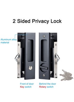 واي آند دي Privacy Pocket Door Lock Hardware with Key Recessed Sliding Mortise Double Barn Invisible Furniture for Thickness  - Image 3