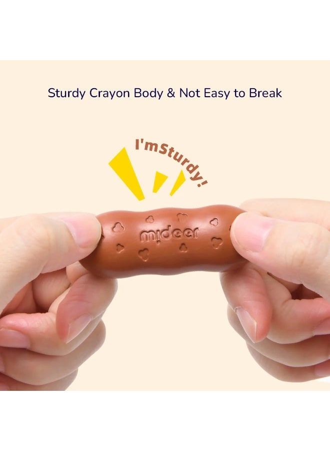 Mideer Pease Crayons 12 Colors – Beeswax Washable Crayons for Toddlers Age 1+, Easy Grip Pea Shaped Coloring Crayons for Kids, Non Toxic Early Learning Drawing Toy - Image 4