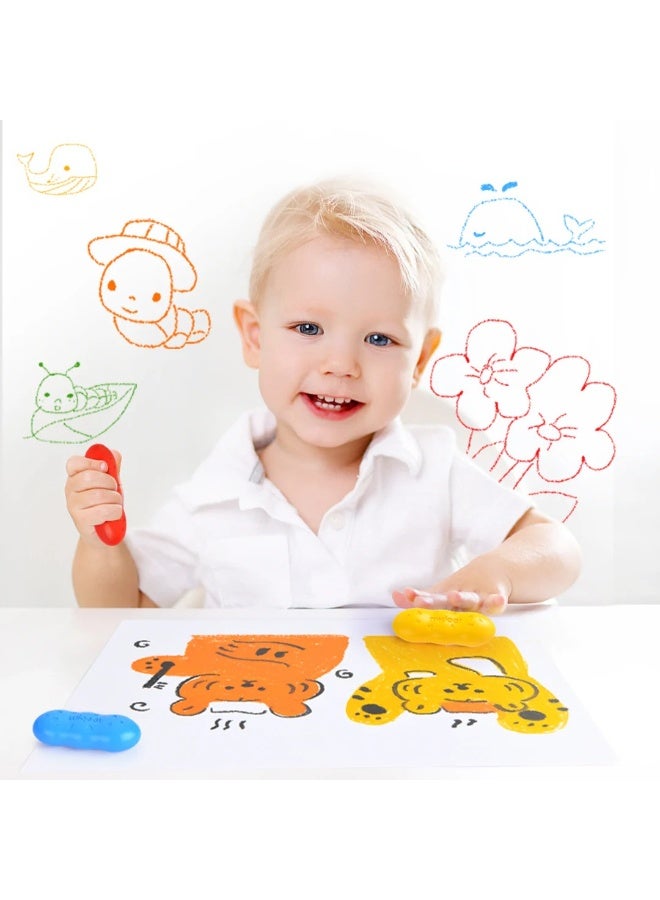 Mideer Pease Crayons 12 Colors – Beeswax Washable Crayons for Toddlers Age 1+, Easy Grip Pea Shaped Coloring Crayons for Kids, Non Toxic Early Learning Drawing Toy - Image 5