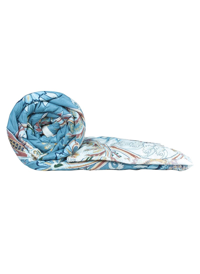 Story@Home Story@Home Comforter Double Bed | 180GSM Microfiber Blanket Double Bed | 220X 250cm | AC Comforter Double Bed | Dusty Blue Blanket | Floral Pattern | Quilt | Duvet | Dohar | Perfect Festive Gifting  - Image 5