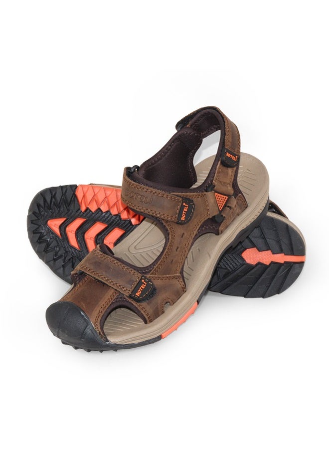 BOTELI Men's Sandals Genuine Leather Anti Slip Size 40-45 Shoes For Men  - Image 1