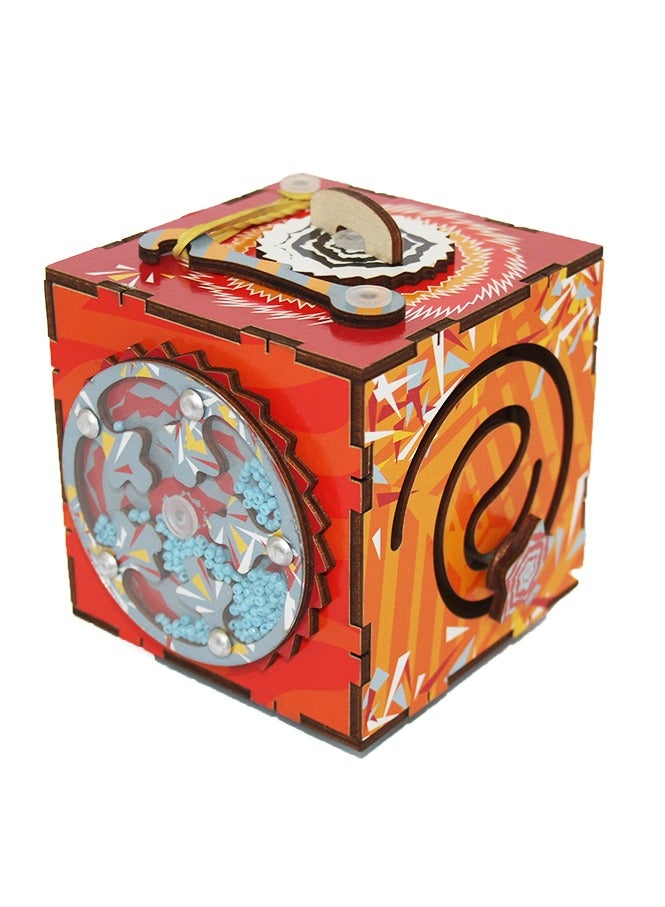 فوفا FOFA لوح تعليمي خشبي - تيك - تاك تو مكعب مشغول للأطفال ، لوحة مشغولة حسية ، لعبة سفر 3 4 5 سنوات من العمر بنات أولاد هدايا ألعاب تعليمية مونتيسوري تعليمية للسفر - Image 3