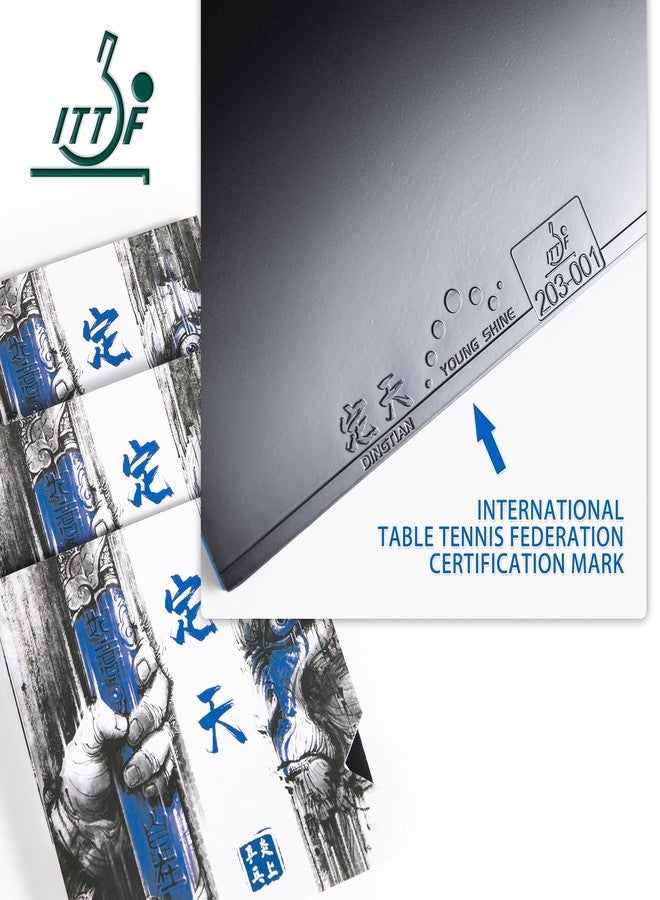 KERHAND Young Shine Professional Table Tennis Rubber - Olympic-Grade Blue Sponge Paddle Cover | High Spin Replacement Rubber for Intermediate/Advanced Players | Endorsed by Guo Yan (39°) - Image 2